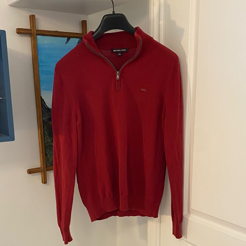 Michael Kors Men's Zip-Up Sweater in Red